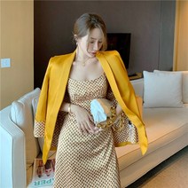 시크 긴팔 정장 나시 원피스 치마 데일리룩 플리츠 라운드 블라우스 원피스 여성