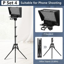 스마트폰용 전문 텔레프롬프터 dslr 카메라 레코드 전화 태블릿 ipad 프롬프터 텔레프롬프터 라이브 스트리밍 인터뷰, 피 세트 4