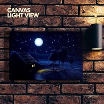 스피엘 LED액자 캔뷰 - 반짝이는시골길 / 인테리어 조명 캔버스 액자