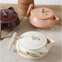 피어몰 이천도자기 수공방 꽃굽 주전자 3Color, 진사