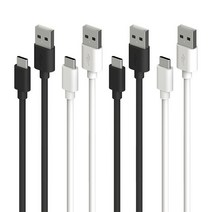 1+1+1+1 블링어스 USB C타입 고속 충전 케이블 삼성 갤럭시 노트8 노트9 노트10 노트20, 2m 블랙