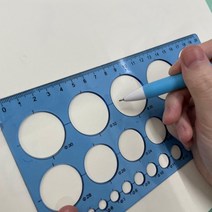 반투명 원형자 동그라미자 템플레이트 2Set 제도용품 눈금자 모형 대형 소 건축 모양
