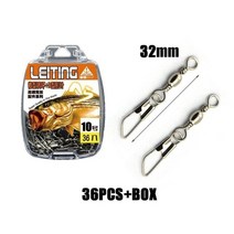 36 개/몫 방청 스냅 회전 잉어 낚시 액세서리 스테인리스 배럴 안전 태클 세트 바다, 10b