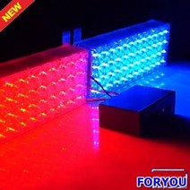 ForU822 사각 기능 발 LED 경광등 고급형 밝기향상 싸이키경광등 자석 차량경광등, 12V/블루-화이트