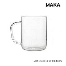 MAKA 손잡이 내열 유리컵 430ml M04, 6개