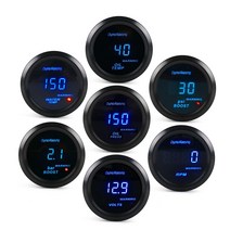 다이너레이싱 2quot 52mm 자동차 디지털 터보 부스트 게이지 psi 바 수온 오일 온도 오일 압력 게이지 전압계 회전 속도계 rpm 게이지, 트리플 게이지 홀더