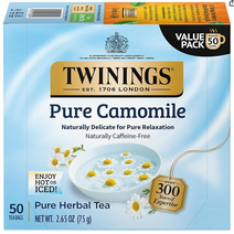 Twinings 허브차 순수 카모마일 카페인 무함유 티백 50개입 75g(2.65oz), 75g, 1박스