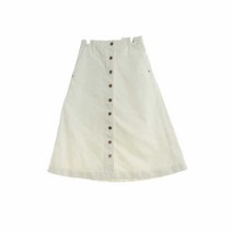 유니클로 화이트 면 앞단추A라인롱스커트 여자 5404