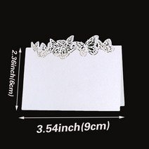 생일축하카드 팝업카드 메세지 세트나비 레이저 컷 테이블 이름 장소 카드, 04 White_01 9x12cm