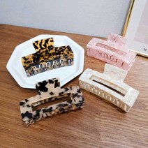 헤어액세러리 호피자개 빅 스퀘어 헤어핀 10.5cm