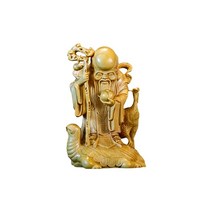 목각 불상 개운 초복 칠복신 복록수 재수 물품 목제 불상 높이 12cm × 폭 8cm ◆ 조각불상 목각불상 손조각불상 Color 황양목