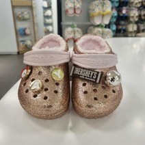 크록스키즈 클래식 라인드 글리터 클로그 키즈 207462-2ub