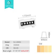 COOJUN LED Downlight 라이트 바 선형 마그네틱 램프 Recessed 천장 스트립 거실 복도 실내 조명 메인 눈부심 방지 스포트라이트가없는, 4000K, 04 5W AI Dim