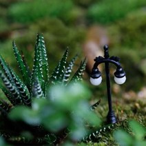 미니가로등-더블구슬하향 미니어쳐 조경모형 테라리움 화분장식 스몰월드