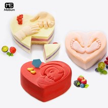 케익만들기 체험 키트 식빵 케이크 빵틀 Meipum 3 스타일 하트 모양의 실리콘 몰드 DIY 페이스트리 모델 디저트 주방 베이킹 장식 도구