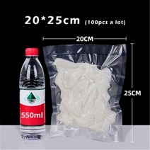 탈포기 진공탈포기 수동탈포기 100 개/묶음 진공 실러 조각 가방 절단 없음 휴대용 씰링 식품 기계 주방 도구 음식 신선한 수비드 쿠커 조리법 포장기, 20x25cm