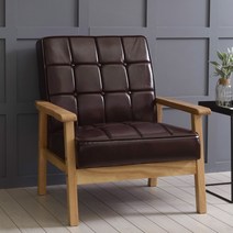 아로미가구 샤이니 애쉬원목 1인용소파, 색상:다크레드(고급PU)