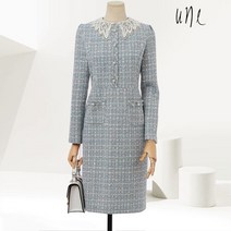 윈 UNE자수레이스플랫칼라트위드원피스