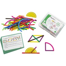 [이디엑스] 지오스틱 수학 도형 각도 익히기 (평면도형 만들기) 102 PCS EDX Education Geostix Math Activity Set