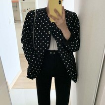 도트 땡땡이 누빔 패딩 자켓