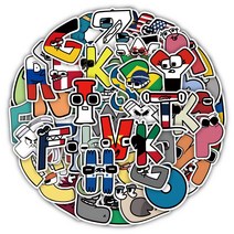 알파벳 이니셜 스티커 폴꾸 다꾸 탑꾸 알스 수입스티커 로어 만화 비닐 병 가방 생일 파티 장난감 60 피스 323EA 7, 60Pcs