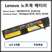 SB10K97575 01AV418 정품 레노버 노트북 배터리 E570 E575 E570C