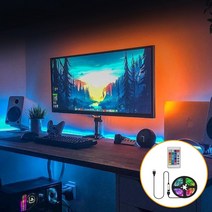 셀프 인테리어 LED 라인조명 리모컨 침대 PC TV 간접조명 방수 띠 스트립 라이트, 5미터(리모컨세트)