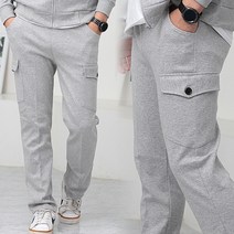 남자 카고 일자핏 면 트레이닝팬츠 M-2XL