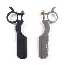 이발소용 수동 링 면도기 구렛나루 뒷머리 깔끔 정리 클래식, 실버