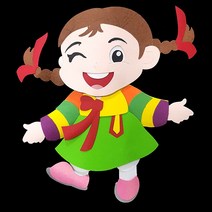 (디머스) 교실 게시판 환경구성 꾸미기 종이 강강술래 연두치마 여아(중)