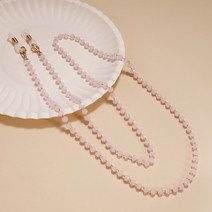 안경보관함 안경흘러내림방지 안경케이스 안경걸이 안경거치대 남녀공용 크리에이티브 크리스탈 비즈 안경 체인 미끄럼 방지 선글라스 끈 얼굴 마스크 홀더 코드 다채로운 쥬얼리, 7.Pink