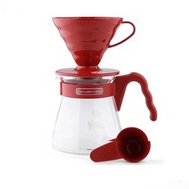 하리오 V60커피서버세트-레드(VCSD-02R/1~4인)/핸드드립/서버/칼리타/드립포트/드리퍼/드립세트/kh3/칼리타