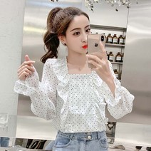 Happy shopping 여성 여름 가을 캐주얼 프릴블라우스 오피스룩 데일리