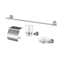 프리티 욕실용 화장실 악세사리 4종 세트 휴지걸이 수건걸이 컵대 비누대 바뉴 크롬, No.1 수건걸이