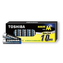 도시바 알카라인 건전지 AA 10개입, 단품, 10개