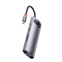 8in1 C타입 멀티 허브 100W PD 고속충전 동시충전 데이터 전송 SD TF 4K HD HDMI 지원 랜 인터넷 연결 스마트폰 태블릿 패드 노트북 맥북 지원 TV 보기