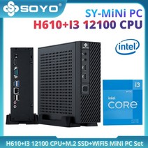 soyo h6 0 마더보드 인텔 i3 2 00 cpu 데스크탑 미니 pc 세트 8gb ddr4 ram 256gb 5 2gb tb ssd windows office 게임 컴퓨터, 8GB-256GB SSD 와이파이 5, 인텔 i3 12100 CPU, 영국