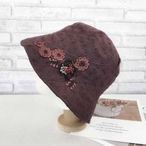 꽃술 브로치 포근 여성 보넷 두건 모자