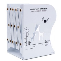 길이조절 자바라 기린 책꽂이, 화이트