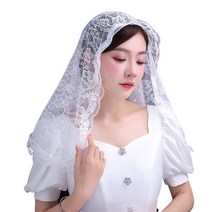 천주교 미사보 주머니 베일 수입 성당 가톨릭굿즈커버링 스카프 신부, 하얀