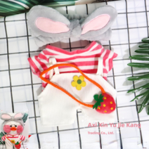 PKTOYS 귀엽고 DIY 피겨 액세서리 뽀글 귀여운 리스마스 여자친구 선물 추천 오리인형 옷 30cm, 퍼플 레드 스트라이프 헤어밴드 화이트베리, 30센티 오리 피규어 적합