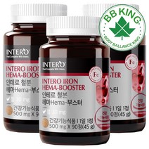 비비킹 고함량 철분제 여성 남성 비헴철 임산부에좋은 프리미엄 영양제 건강기능식품 인테로 10대 20대 캡슐 남자 여자 헤마 부스터 빈혈 어지러운 증상 에도움 철분 헤모글로빈, 철분 헤마 부스터 3개(9개월분)