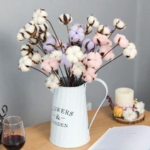 목화 겨울 꽃 가랜드 조화 조화꽃 소품 가랜드 행잉플랜트 졸업 입학 선물, 목화조화 - 화이트