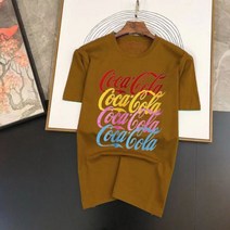 뉴 여름 남성 티셔츠 상의 남성 여성 트렌드 그래픽 콜라 프린트 티셔츠 스트리트 디자인 브랜드