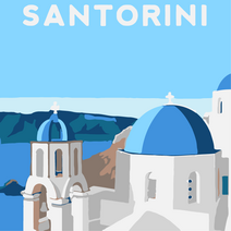 유화 명화 diy 그리기 세트 아크릴화 색칠하기 쉬운 액자형 그림, C05-산토리니