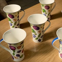 홈카페 도자기 블루베리 빅 롱 머그컵 500ml, 1개