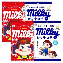 일본 후지야 밀키 우유 소프트 캔디 츄잉 카치코치 밀키 2종 세트 (80g x 4봉)
