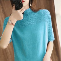 여성 레이스 반팔 블라우스 하늘비즈 C31 N589V340