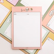 안냥 노트패드 B5 노트 메모패드 메모 수첩 필기 다꾸 다이어리 바이나쿠 메모지 떡, 07 버터냥