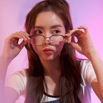 룩스토어 블루라이트차단 가벼운 크라운판토 하금테 호피무늬안경테 변색렌즈